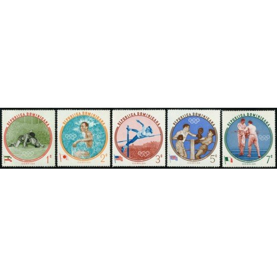 DEP7 Rep. Dominicana 542/46 1960 Juegos Olímpicos de Roma MNH DEP7 Rep. Dominicana 542/46 1960 Juegos Olímpicos de Roma MNH