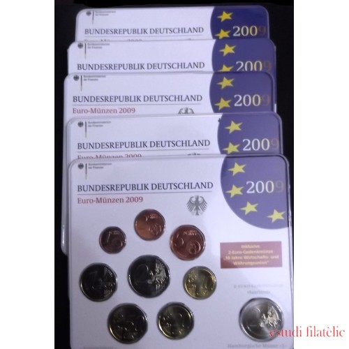 Alemania 2009 Cartera Oficial Euros € (5 cecas)