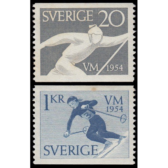 DEP7 Suecia Sweden 385/86 1954 Campeonatos del mundo de esquí MNH MNH DEP7 Suecia Sweden 385/86 1954 Campeonatos del mundo de esquí MNH MNH