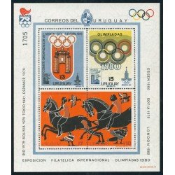 DEP7 Uruguay HB 32 1979 Exposición Filatélica Int.Juegos olímpicos de 1980 MNH