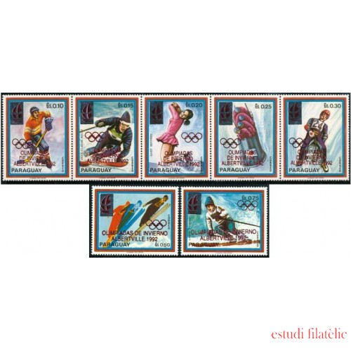 OLI1 Paraguay 2480/86 1989 Juegos olímpicos de invierno 1992 en Albertville Francia MNH
