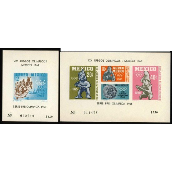 OLI1 Mexico HB 3/4 1965 XIX Juegos Olímpicos Mexico MNH OLI1 Mexico HB 3/4 1965 XIX Juegos Olímpicos Mexico MNH