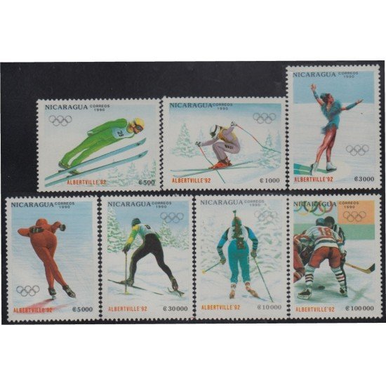 Nicaragua 1537/43 1990 Juegos Olímpicos de invierno 1992 Patinaje artístico MNH Nicaragua 1537/43 1990 Juegos Olímpicos de invierno 1992 Patinaje artístico MNH