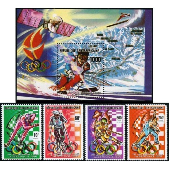 OLI1 Rep. Centroafricana Nº 829/30 + A392/93 + HB 102 MNH OLI1 Rep. Centroafricana Nº 829/30 + A392/93 + HB 102 MNH