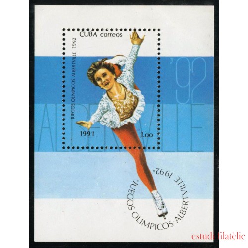 OLI1 Cuba HB 126 1991 Juegos Olímpicos Albertville 1992 MNH