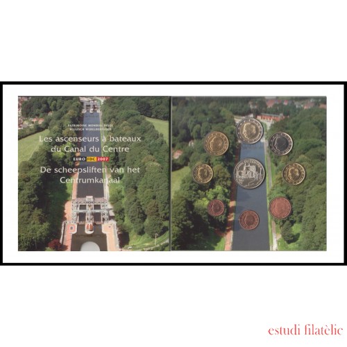 Bélgica 2007 Cartera Oficial Monedas € euro Set Puentes levadizos 
