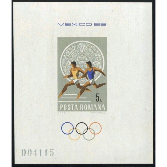 OLI2 Rumanía Romanaia HB 68 1968 JJOO Mexico MNH OLI2 Rumanía Romanaia HB 68 1968 JJOO Mexico MNH