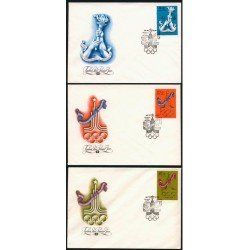 OLI2 Rusia 4339/41 1976 Pre-olímpico Moscú en Carta Used OLI2 Rusia 4339/41 1976 Pre-olímpico Moscú en Carta Used