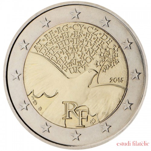 Francia 2015 2 € euros conmemorativos 70 años de Paz en Europa 
