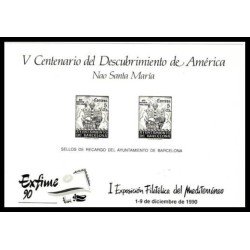 España Spain Hojitas Recuerdo 122 1990 FNMT Exfime 90 Ship Barco España Spain Hojitas Recuerdo 122 1990 FNMT Exfime 90 Ship Barco