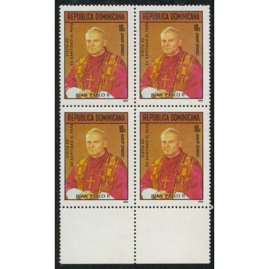 REL Rep. Dominicana A- 331 Bl.4 1979 Papa Juan Pablo II MNH REL Rep. Dominicana A- 331 Bl.4 1979 Papa Juan Pablo II MNH