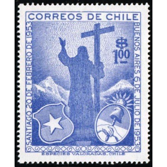 REL/VAR1 Chile 254 1955 Visitas reciprocas de Presidentes chileno y argentino MNH REL/VAR1 Chile 254 1955 Visitas reciprocas de Presidentes chileno y argentino MNH