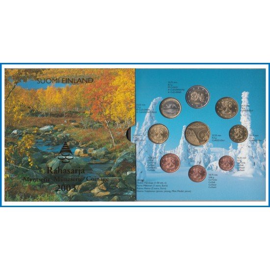 Finlandia 2003 Cartera Oficial Monedas € euros + Medalla Laponia Finlandia 2003 Cartera Oficial Monedas € euros + Medalla Laponia