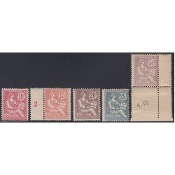France Francia Nº 124/28 Mouchon MNH