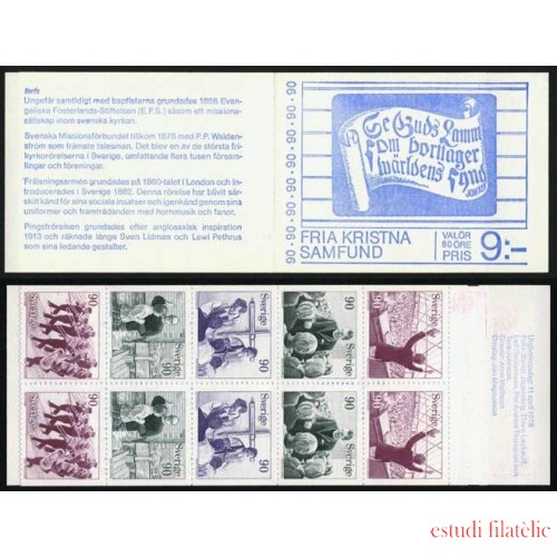 Suecia Sweden C999 1978 Iglesias cristianas libres Carnet MNH