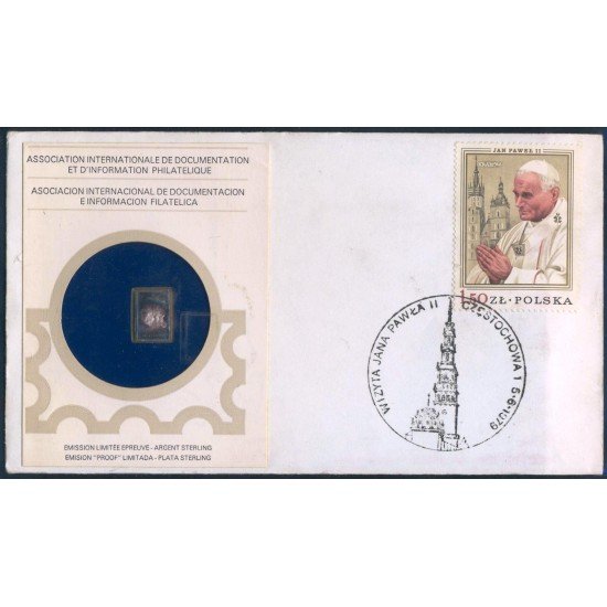 REL Polonia Poland Nº 2452 1979 en carta Matasello 1er Día y medalla de Plata REL Polonia Poland Nº 2452 1979 en carta Matasello 1er Día y medalla de Plata
