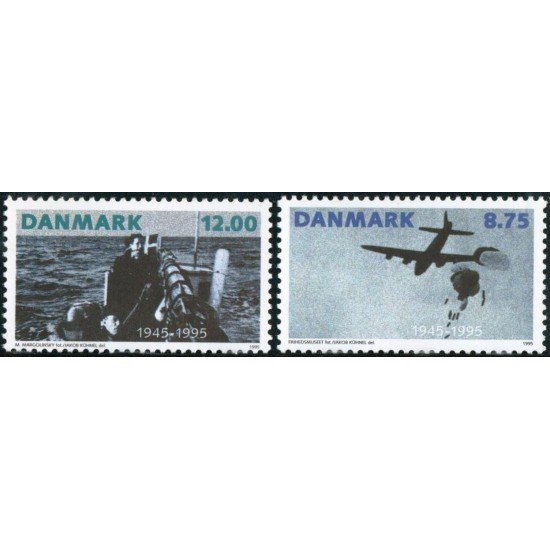 TRA1 Dinamarca Denmark 1105/06 1995 50 Años de la victoria y fin de la 2ª guerra mundial en Europa MNH TRA1 Dinamarca Denmark 1105/06 1995 50 Años de la victoria y fin de la 2ª guerra mundial en Europa MNH