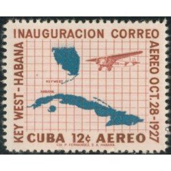 TRA1 Cuba A- 172 1957 Key West Inauguración Correo Aéreo MNH TRA1 Cuba A- 172 1957 Key West Inauguración Correo Aéreo MNH