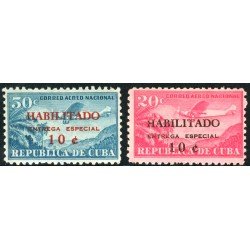 TRA1 Cuba A- 214/15 1960 Avión Entrega especial MNH TRA1 Cuba A- 214/15 1960 Avión Entrega especial MNH