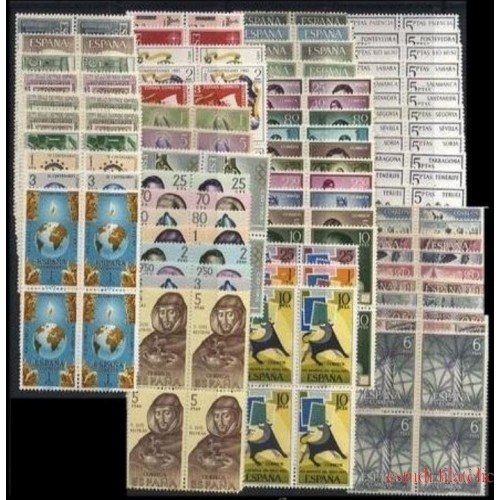 España Spain Año completo Year Complete 1965  Bl.4 MNH
