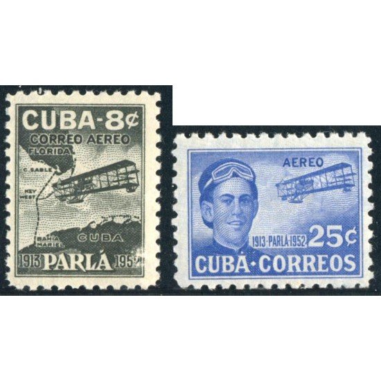 TRA1 Cuba A- 60/61 1952 Aviador Agustín Parlá MNH TRA1 Cuba A- 60/61 1952 Aviador Agustín Parlá MNH
