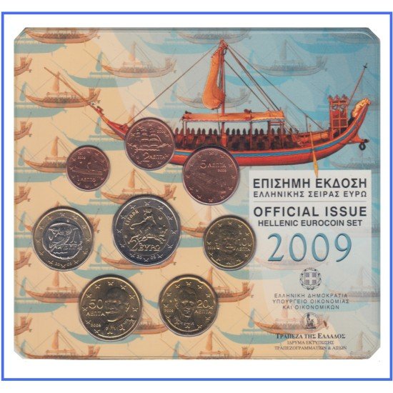 Grecia 2009 Cartera Oficial Monedas Blister € euros Grecia 2009 Cartera Oficial Monedas Blister € euros
