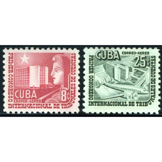 TRA2 Cuba A- 88/89 1953 Primer Congreso Internacional de Tribunales de cuentas MNH TRA2 Cuba A- 88/89 1953 Primer Congreso Internacional de Tribunales de cuentas MNH