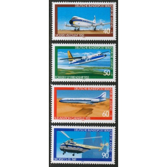 TRA2 Alemania Berlín 578/81 1980 La aviación Aviones Planes MNH TRA2 Alemania Berlín 578/81 1980 La aviación Aviones Planes MNH