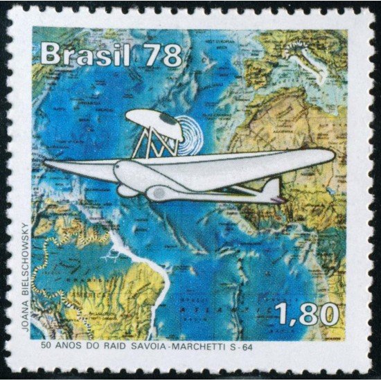 Brasil Brazil 1317 1978 50 Años de la Incursión Savoia- Marchetti MNH Brasil Brazil 1317 1978 50 Años de la Incursión Savoia- Marchetti MNH