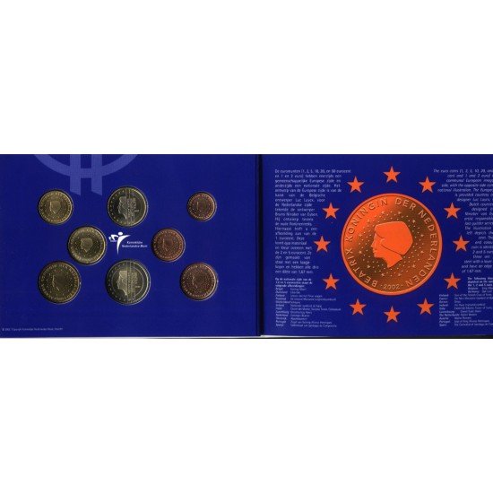 Monedas Euros Holanda Cartera 2002 (Azul) Monedas Euros Holanda Cartera 2002 (Azul)