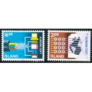 TRA2 Islandia Iceland 635/36 1988 MNH