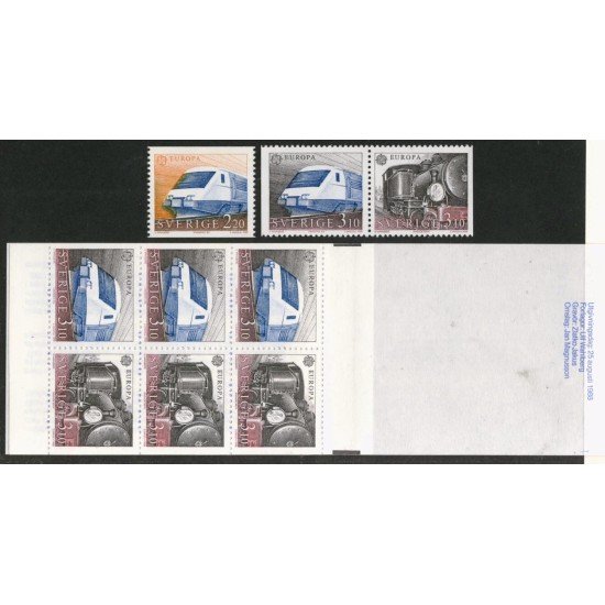 TRA2 Suecia Sweden Nº 1477/79 + Carnet 1478 MNH TRA2 Suecia Sweden Nº 1477/79 + Carnet 1478 MNH