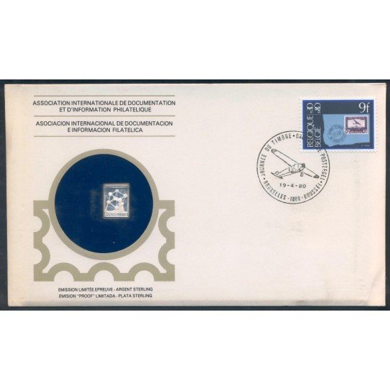 TRA2 Bélgica Nº 1969 Carta 1979 Día del sello Correo Aéreo Matasellado TRA2 Bélgica Nº 1969 Carta 1979 Día del sello Correo Aéreo Matasellado