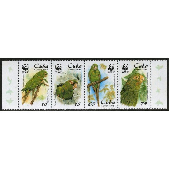 FAU1 Cuba 3749/52 1998 Fauna protegida Pájaros Birds Cotorra MNH FAU1 Cuba 3749/52 1998 Fauna protegida Pájaros Birds Cotorra MNH