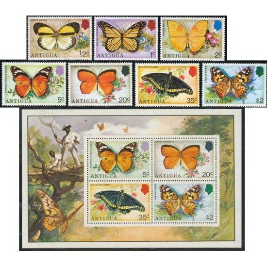 FAU1 Antigua Nº 379/85 + HB 22 fauna MNH FAU1 Antigua Nº 379/85 + HB 22 fauna MNH