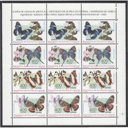 Guinea Ecuatorial 199/02 1995 Minihojita Mariposas butterflies MNH