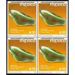 FAU1/VAR1 México 849 Bloque 4 1981 Escultura de jadeita Pez MNH FAU1/VAR1 México 849 Bloque 4 1981 Escultura de jadeita Pez MNH