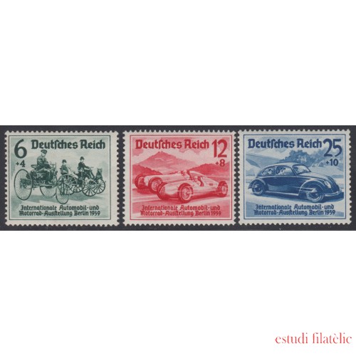 Alemania Imperio Germany Empire Nº 627/29 B141-B143 1939 Salón Automovil MNH