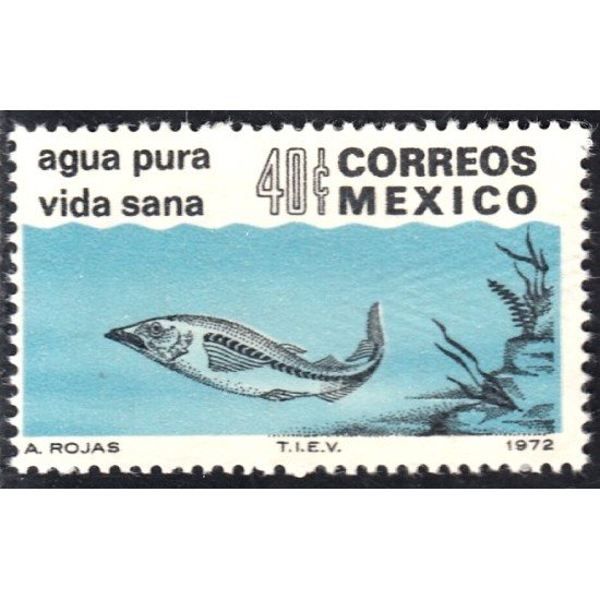 México 788 1972 Agua pura Peces Fishes MNH México 788 1972 Agua pura Peces Fishes MNH