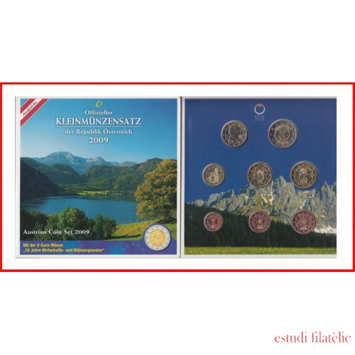 Austria 2009 Cartera Oficial Monedas € euros Incluye 2 € EMU 