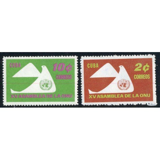 FAU2 Cuba 554/55 1961 XV Asamblea de la ONU MNH FAU2 Cuba 554/55 1961 XV Asamblea de la ONU MNH