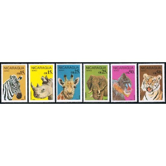 Nicaragua A- 1152/57 1986 Protección de animales salvajes MNH Nicaragua A- 1152/57 1986 Protección de animales salvajes MNH