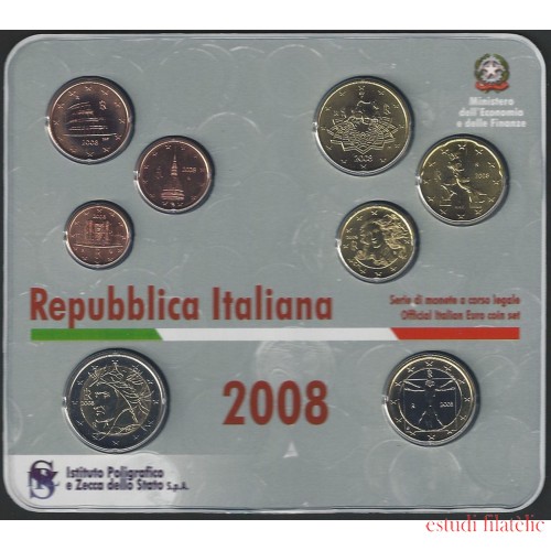 Monedas Euros Italia Cartera 2008