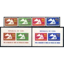 FAU3 Cuba 554/55 + A 230/31 + HB 19/20 1961 XV Asamblea de la ONU MNH FAU3 Cuba 554/55 + A 230/31 + HB 19/20 1961 XV Asamblea de la ONU MNH
