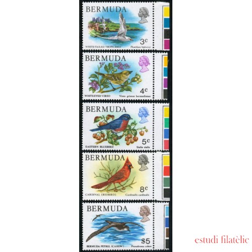 FAU4 Bermuda  Nº 353/55 + 367 + 369 fauna pájaros  MNH