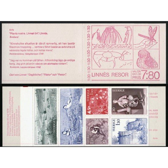 Suecia Sweden C1005 1978 Viajes de Carl von Linne Carnet MNH Suecia Sweden C1005 1978 Viajes de Carl von Linne Carnet MNH