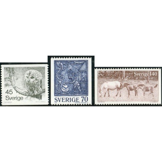 FAU5 Suecia Sweden 972/74 1977 Fauna MNH FAU5 Suecia Sweden 972/74 1977 Fauna MNH