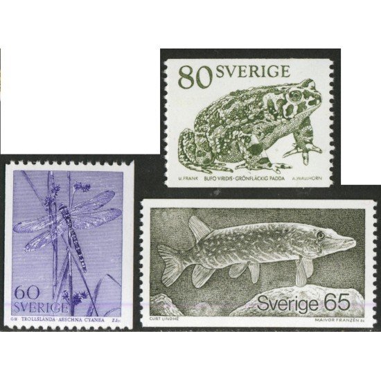 FAU5 Suecia Sweden 1057/59 1979 Vida silvestre Animales acuáticos MNH FAU5 Suecia Sweden 1057/59 1979 Vida silvestre Animales acuáticos MNH