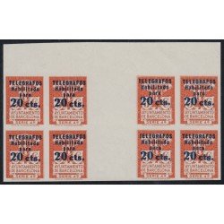 Barcelona Telégrafos 5s Bl.8 1934 Interpanel Barcelona Telégrafos 5s Bl.8 1934 Interpanel
