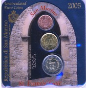 Monedas Euros San Marino Cartera 2005 (2 euros, 20 cts., 2 cts.)